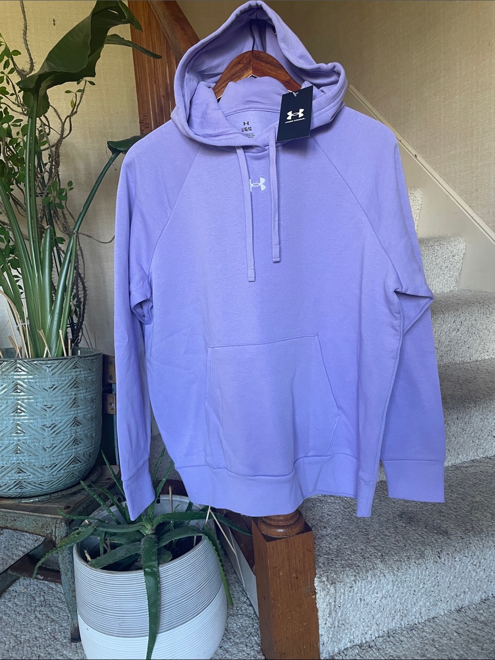 Under Armour Qomens Rival Fleece Hoodie in Lavender Purple NWT